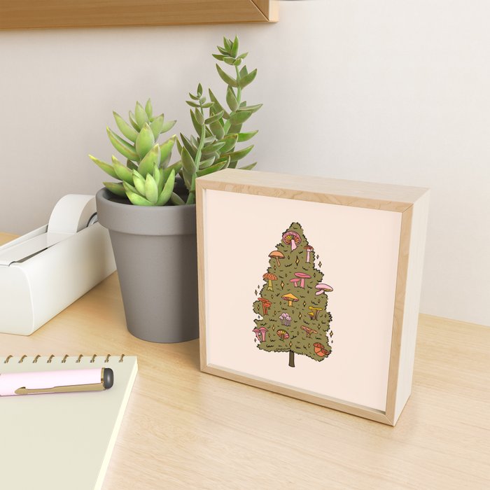 Mushroom Christmas Tree Mini Art Print Gallery Image 2