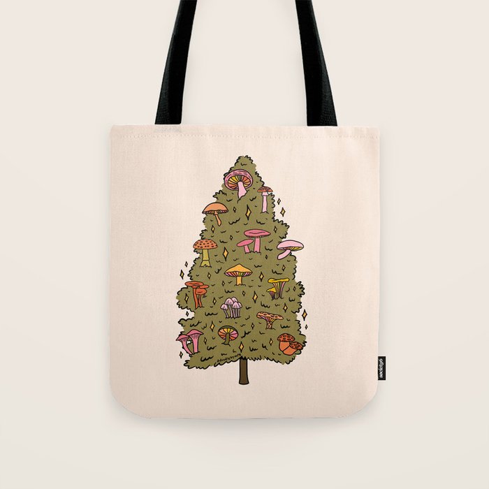 Mushroom Christmas Tree Tote Bag Gallery Image 1