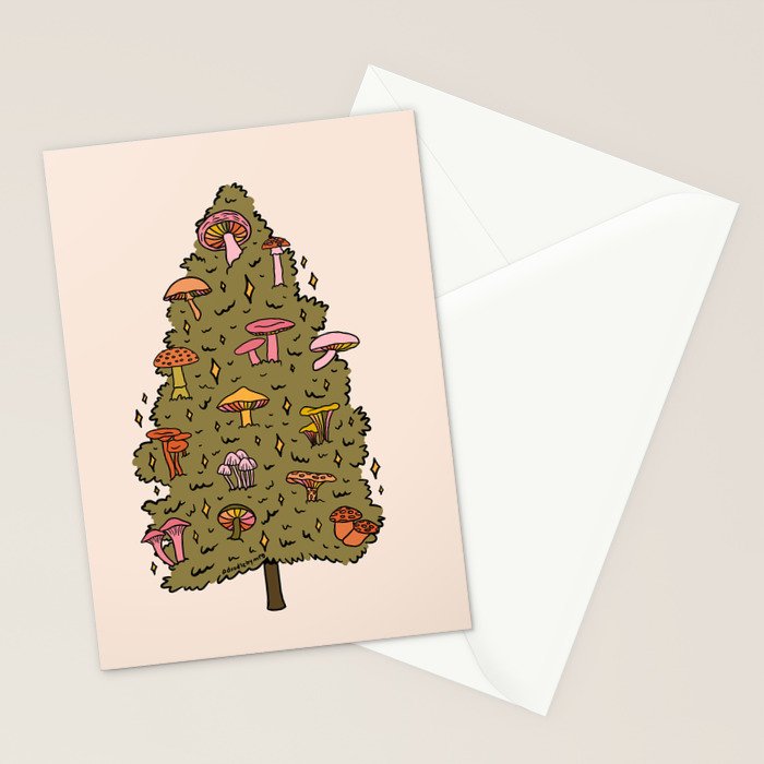 Mushroom Christmas Tree Stationery Card Gallery Image 2