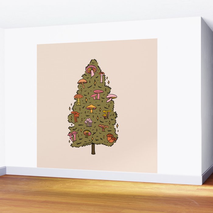 Mushroom Christmas Tree Wall Mural Gallery Image 2