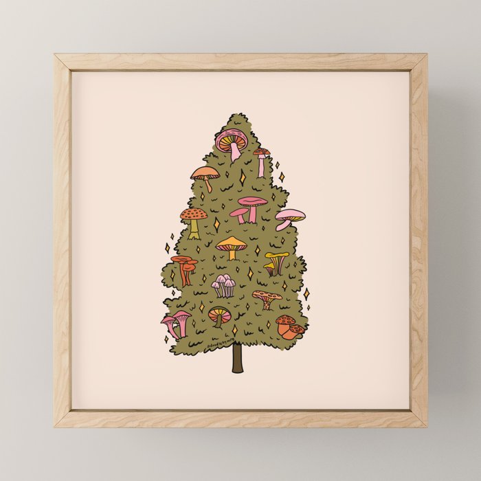 Mushroom Christmas Tree Mini Art Print Gallery Image 1