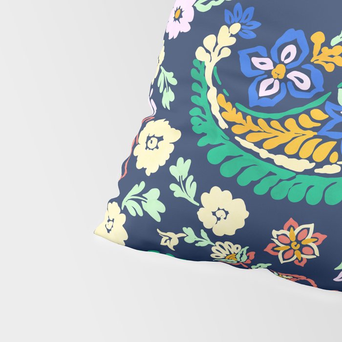 Vibrant paisley print on dark Pillow Sham Gallery Image 4