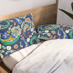 Vibrant paisley print on dark Pillow Sham Gallery Image 2