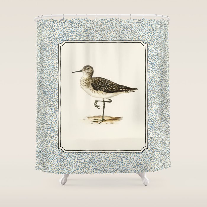 Balancing Sandpiper Shower Curtain Gallery Image 1