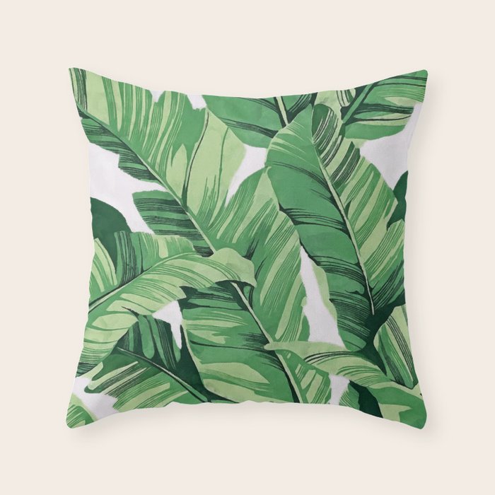 Tropical banana leaves V Throw Pillow Gallery Image 6