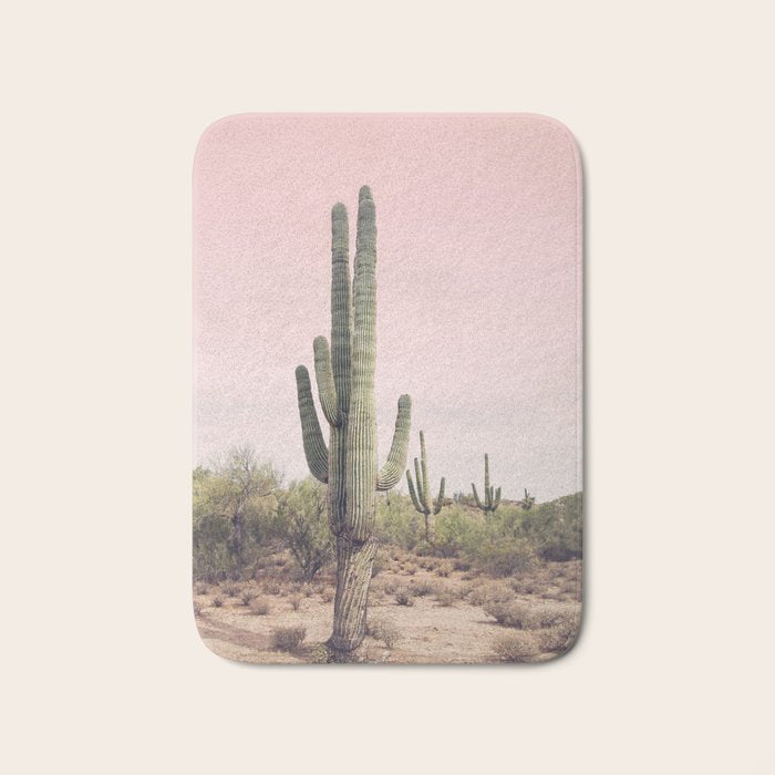 Blush Sky Cactus Bath Mat Gallery Image 1
