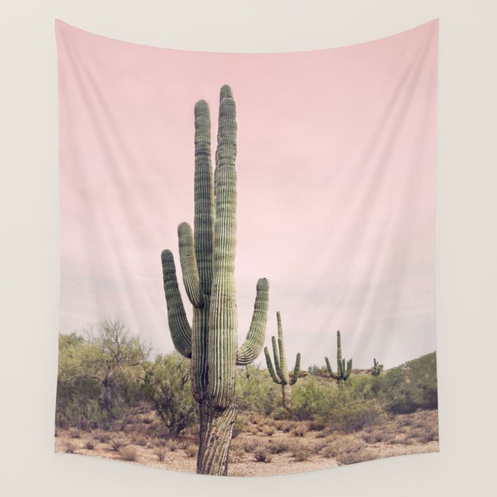 Blush Sky Cactus Wall Tapestry Gallery Image 4