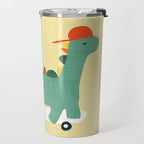 Dinosaur on retro skateboard Travel Mug Gallery Image 2