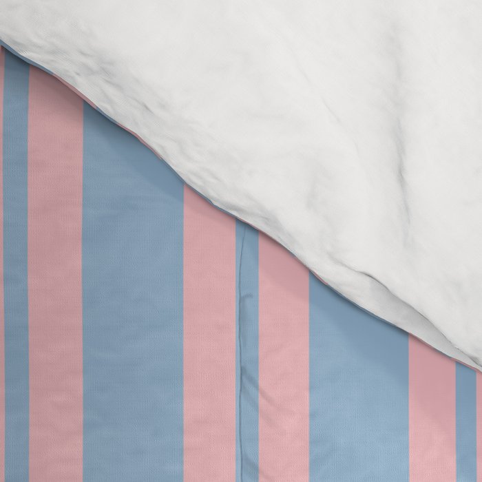 Pastel Pink and Light Blue Classic Double Stripe Vertical Pattern Comforter Gallery Image 4