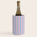 Pastel Pink and Light Blue Classic Double Stripe Vertical Pattern Wine Chiller Gallery Image 2