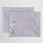 Pastel Pink and Light Blue Classic Double Stripe Vertical Pattern Placemat Gallery Image 1