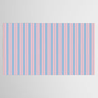 Pastel Pink and Light Blue Classic Double Stripe Vertical Pattern Tablecloth Gallery Image 2