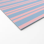 Pastel Pink and Light Blue Classic Double Stripe Vertical Pattern Welcome Mat Gallery Image 2