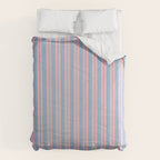 Pastel Pink and Light Blue Classic Double Stripe Vertical Pattern Comforter Gallery Image 6