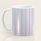 Pastel Pink and Light Blue Classic Double Stripe Vertical Pattern Coffee Mug Gallery Image 3