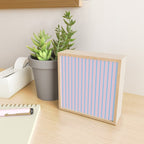 Pastel Pink and Light Blue Classic Double Stripe Vertical Pattern Mini Art Print Gallery Image 2