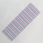 Pastel Pink and Light Blue Classic Double Stripe Vertical Pattern Yoga Mat Gallery Image 1