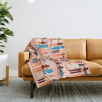 Surf sisters Throw Blanket Gallery Image 1