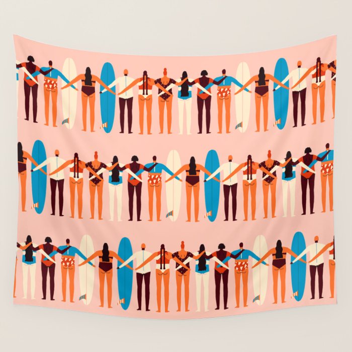 Surf sisters Wall Tapestry Gallery Image 4