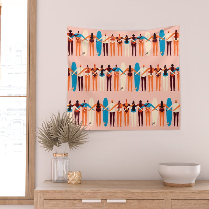 Surf sisters Wall Tapestry Gallery Image 2