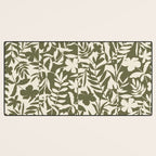 Reverse Floral Olive Green Desk Mat Gallery Image 3