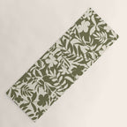 Reverse Floral Olive Green Yoga Mat Gallery Image 1