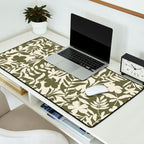 Reverse Floral Olive Green Desk Mat Gallery Image 2