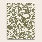 Reverse Floral Olive Green Notebook Gallery Image 4