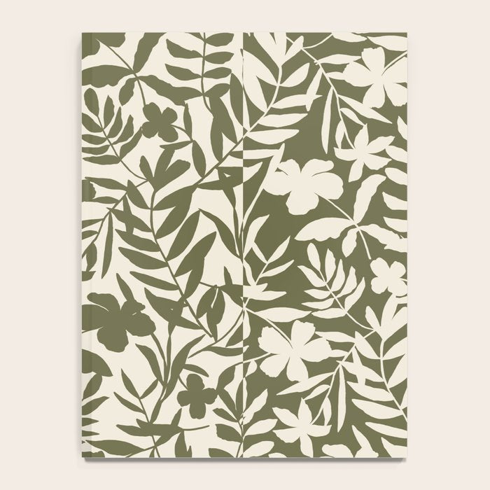 Reverse Floral Olive Green Notebook Gallery Image 4