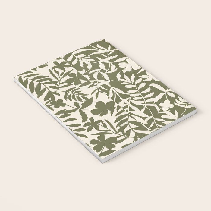 Reverse Floral Olive Green Notebook Gallery Image 3