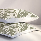 Reverse Floral Olive Green Pillow Sham Gallery Image 3