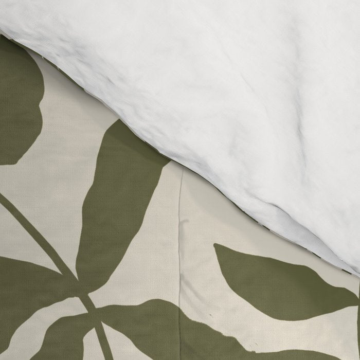 Reverse Floral Olive Green Comforter Gallery Image 4