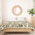 Reverse Floral Olive Green Duvet Cover Gallery Image 3