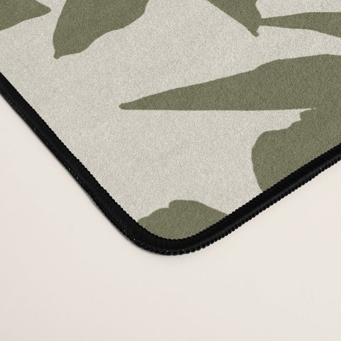 Reverse Floral Olive Green Desk Mat Gallery Image 4