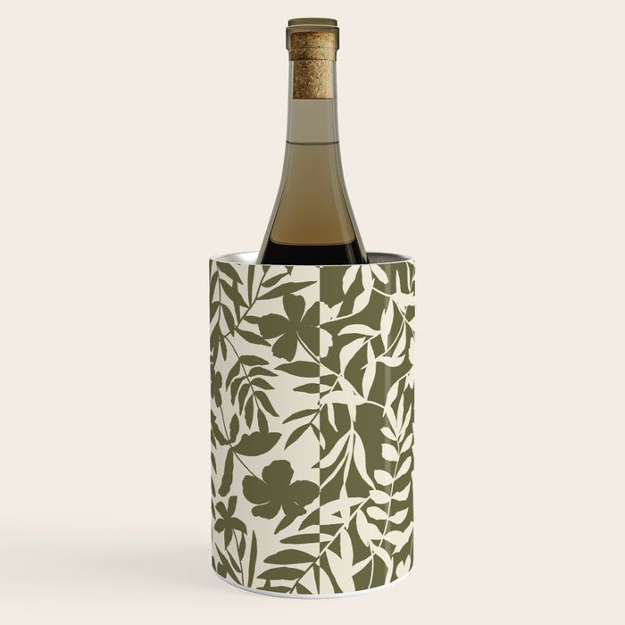 Reverse Floral Olive Green Wine Chiller Gallery Image 2