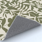 Reverse Floral Olive Green Rug Gallery Image 4
