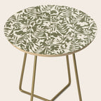 Reverse Floral Olive Green Side Table Gallery Image 2