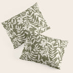 Reverse Floral Olive Green Pillow Sham Gallery Image 3