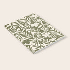Reverse Floral Olive Green Notebook Gallery Image 2