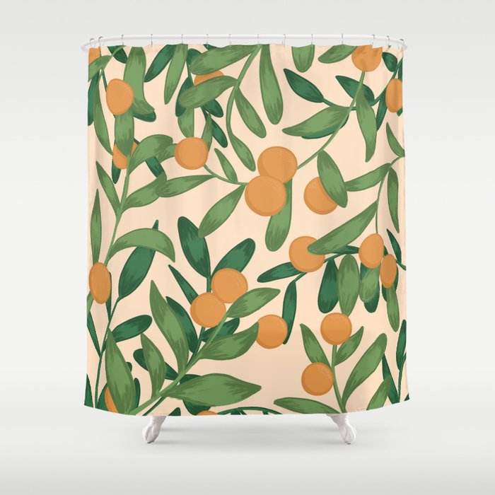 Oranges in the Tree Shower Curtain Gallery Image 1