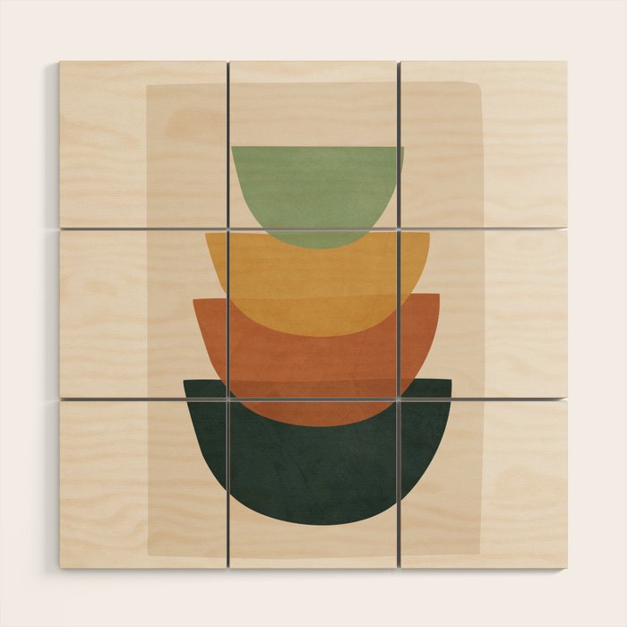 Colorful Abstract Shapes 1 Wood Wall Art Gallery Image 1