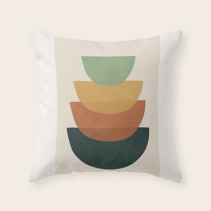 Colorful Abstract Shapes 1 Throw Pillow Gallery Image 1