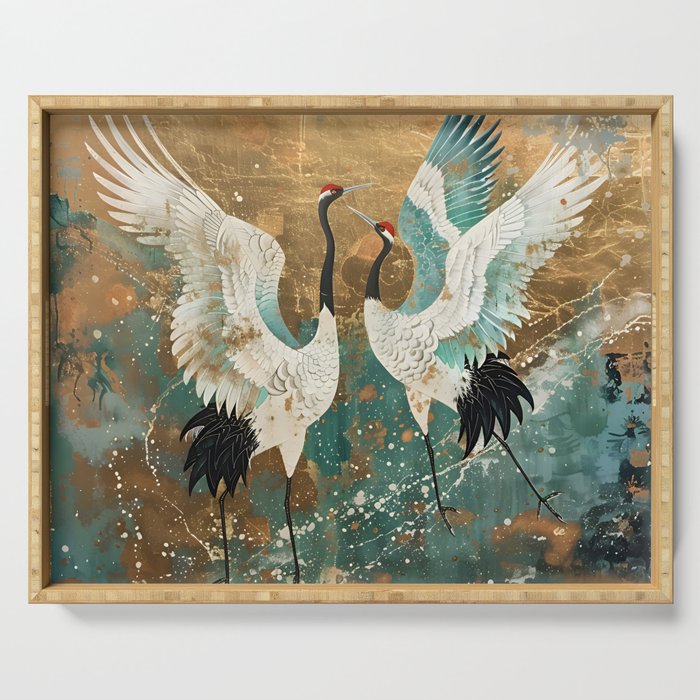 Japara Cranes in Twilight Serving Tray Gallery Image 1