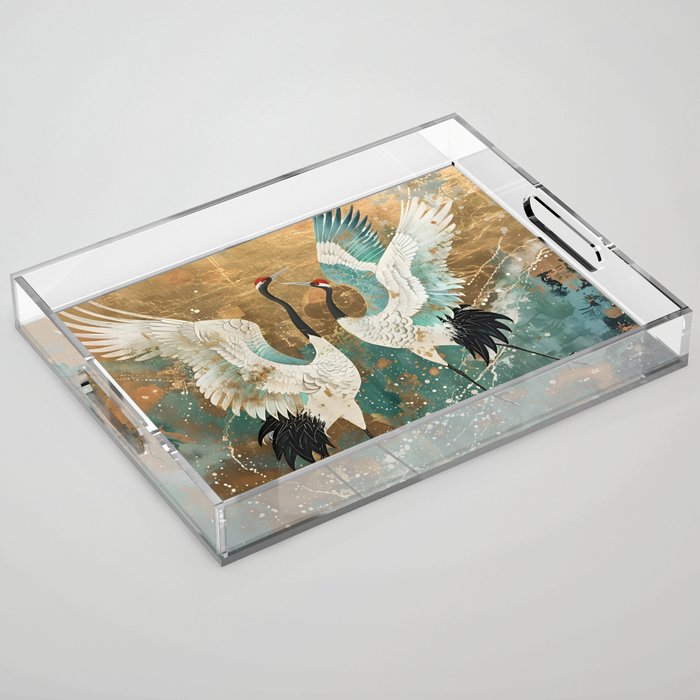 Japara Cranes in Twilight Acrylic Tray Gallery Image 1
