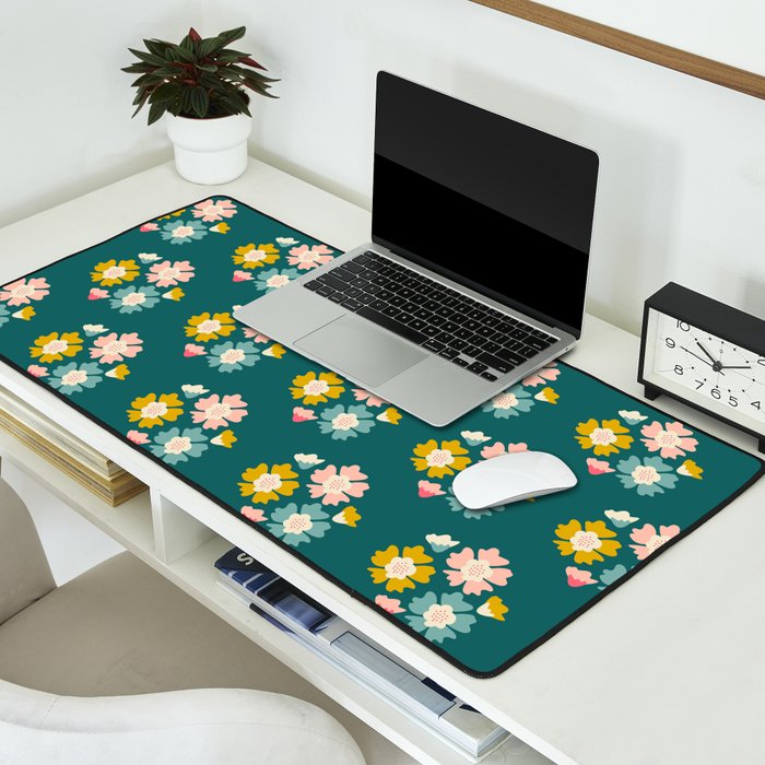 Blooming Flower - Green  Desk Mat Gallery Image 2