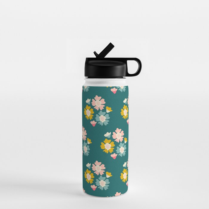 Blooming Flower - Green  Water Bottle Gallery Image 1