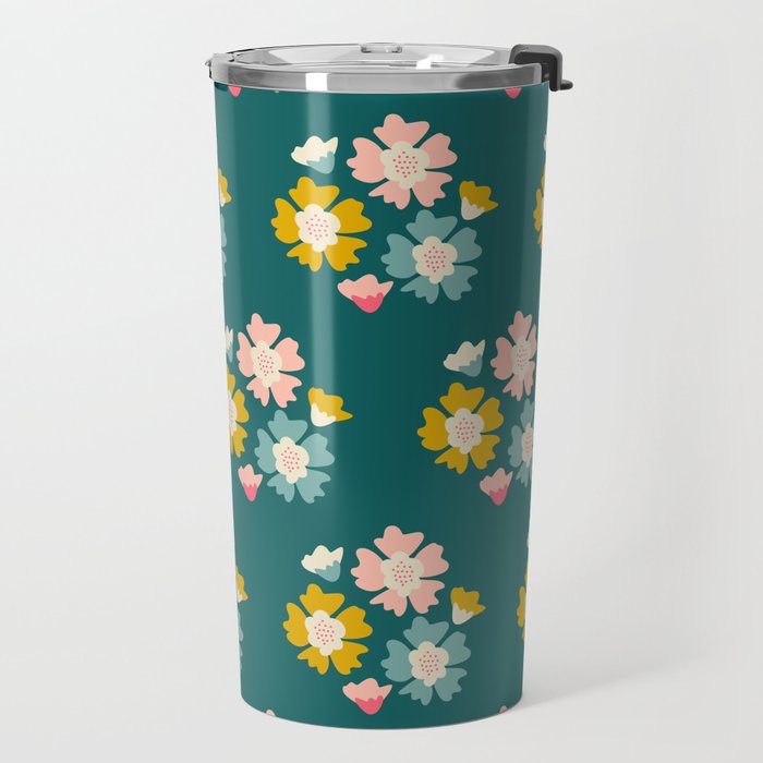 Blooming Flower - Green  Travel Mug Gallery Image 2