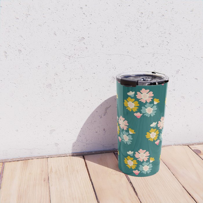 Blooming Flower - Green  Travel Mug Gallery Image 4