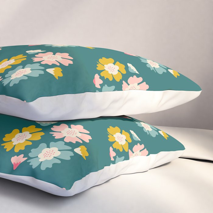 Blooming Flower - Green  Pillow Sham Gallery Image 3