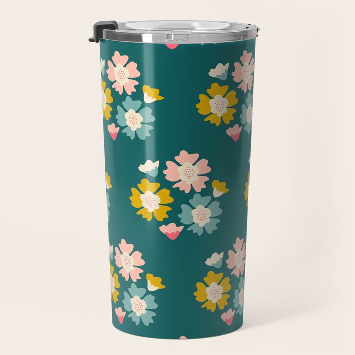 Blooming Flower - Green  Travel Mug Gallery Image 3